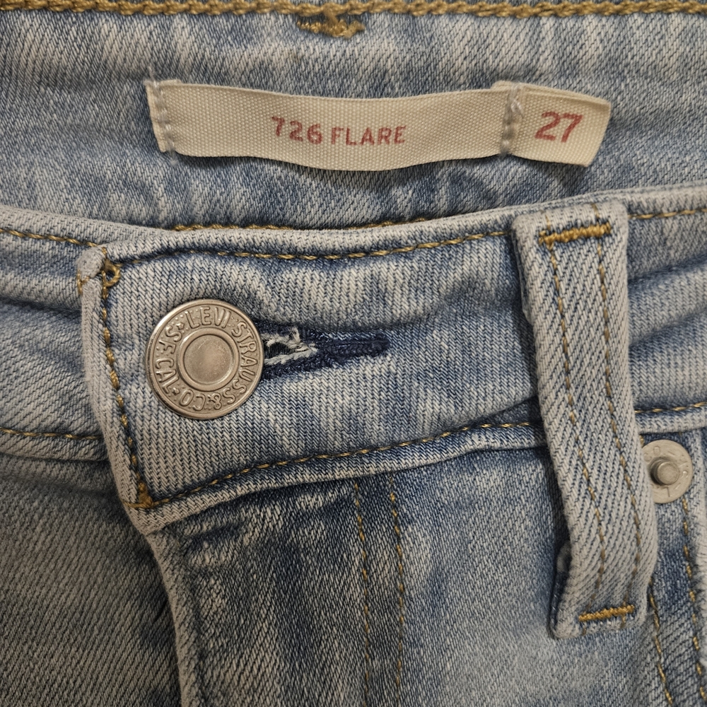Women's Light Blue Flare Jeans - Picture 4 of 10